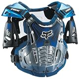 Fox Racing Airframe Youth Boys Roost Deflector MX/Off-Road/Dirt Bike Motorcycle Body Armor - Blue/Chrome / Medium