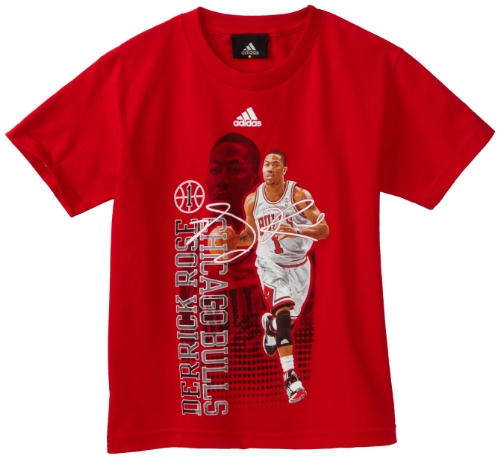NBA Youth Chicago Bulls Derrick Rose Short Sleeve Tee "Photo Player Tee" - R8A36Opb5 (Red, Medium)