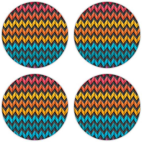 Coastero Absorbent Stone Coasters - ZIG ZAG - Set of 4