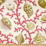 54'' Wide P Kaufmann Sea Shell Branch Pink Sand Fabric By The Yard