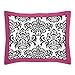 Hot Pink, Black and White Isabella Childrens and Teen Bedding 4 Piece Girls Twin Set