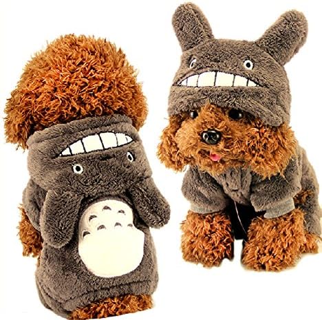Autumn Winter Cartoon My Neighbor Totoro Pet Dog Coat Clothes Jumpsuit (XXS, Gray)