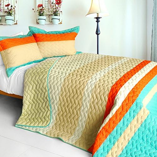 Onitiva [Full House] 3PC Patchwork Quilt Set (Full/Queen Size)