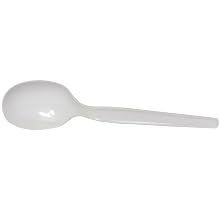Dixie PSM21 Medium Weight Polypropylene Soup Spoon, 5.75" Length, White (Case of 1,000)