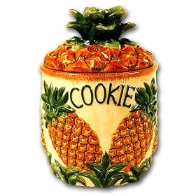 Ceramic Pineapple Table Top Cookie Jar Canister by KKM-Pineapple