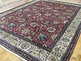 10'0 x 12'9 Red Persian Hand Knotted Tabriz Rug