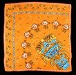 Large Scarf 36'' Chimalli in Orange