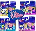 Littlest Pet Shop Pet Nook (Set of 4) Dog in Fire Station, Bird in Sassy Skate Shop, Frog in Party Shop