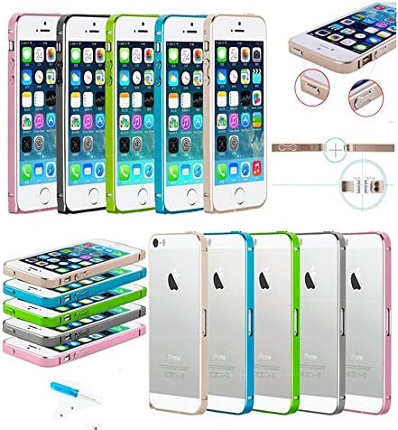 Colorworld Lightweight Cross line Luxury Slim Metal Frame Bumper Protective Case for Iphone 5s 5 (champagne gold)