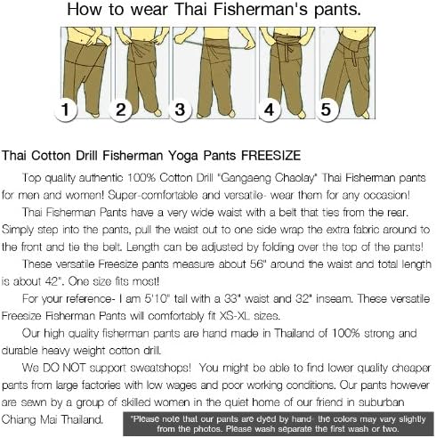 3 Pack, Thai Fisherman Pants Yoga Trousers Free Size Plus Size Cotton [Red, Burgundy, Brown ].