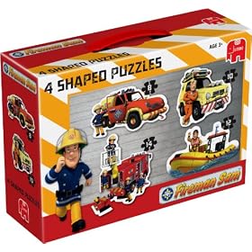 Jumbo Games Fireman Sam 4-in-1 Shaped Floor Jigsaw Puzzles