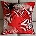 Flocking Dandelion Red White Black Throw Pillow Case Decor Cushion Covers Square 1818 Inch Cotton Blend