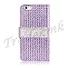 iPhone 6 Case, iPhone 6 Wallet Case, Tradekmk(TM) Brand New PU Leather Ladies' Purse Wallet Case Stand Phone Cover[Bling Rhinestone Design] Compatible with Apple iPhone 6(4.7)[+Stylus+Screen Protector+Cleaning Cloth]-(Purple)