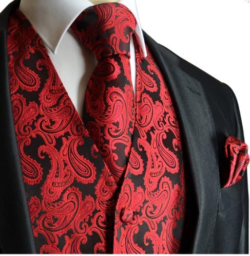 Red and Black Tuxedo Vest Set