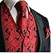 Red and Black Tuxedo Vest Set by Paul Malone