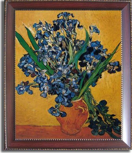 Les Iris by Van Gogh Premium Mahogany Framed Canvas (Ready to Hang)