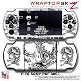 Chrome Skulls on White WraptorSkinz Skin and Screen Protector Kit fits Sony ....