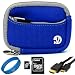 Magic Blue VG Neoprene Sleeve Protective Camera Pouch Carrying Case for Fujifilm Finepix Z700EXR Z707EXR XP10 XP11 Z70 Z71 F70EXR F75EXR Z35 J30 Z37 Z300 Z33WP Z30 F200EXR A150 J120 J150W F60fd J20 Z200FD Z100fd Compact Digital Camera + Universal Camera Screen Protector + Cellet 4GB Micro SD Memory Card with Memory Card Adapter + Mini HDMI to HDMI Cable Gold 6 FT + SumacLife TM Wisdom Courage Wristband