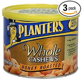 Planters Deluxe Whole Cashews Honey Roasted, 9.5-Ounce Units (Pack of 3) by Planters