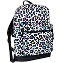 Delux Student Backpack (white multi leopard)