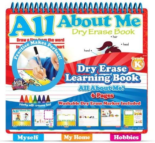 The Smart Dudes Dry Erase Learning Book with Tabs ~ All About Me (6 Pages; 11.25" x 11.25")