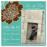 Bliss Teal Photo Save The Date On Champagne