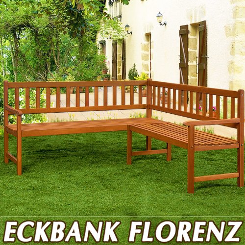 Eckbank – Tolle Gartenbank aus witterungsbeständigem Eukalyptus-Holz