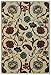 Indoor Doormat Rubber Backed, 18 x 30 inch, Ivory Floral, Non Slip, Kitchen Rugs and Mats