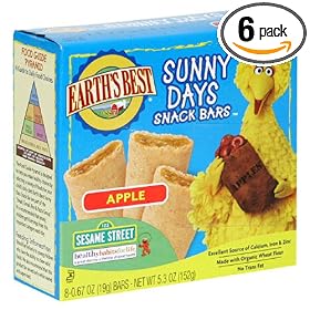 Earth's Best Organic Sunny Days Snack Bars, Apple, 5.3-Ounce Boxes (Pack of 6)