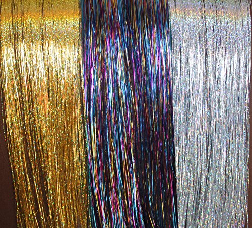 300 Strands Three Amazing Colors 20 Hair Tinsel Sparkling