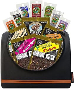 Buffalo Bills 12-Piece Beef Jerky Sampler Basketball 6-Pack Gift Cooler (12 mixed 1.5oz jerky packs)