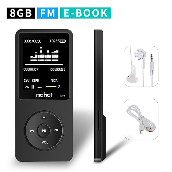 MYMAHDI 8GB MP3 Music Player 1.8 Inch Screen 70h Lossless Sound