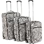 CalPak Safari 3 Piece Exp. Luggage Set (Black Safari)