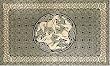 Green & Black & White Celtic Horse Indian Bedspread, Queen Size
