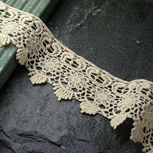 Vintage Ivory Cluny Lace Trim, 2 Inch by 1 Yard, TR-10968