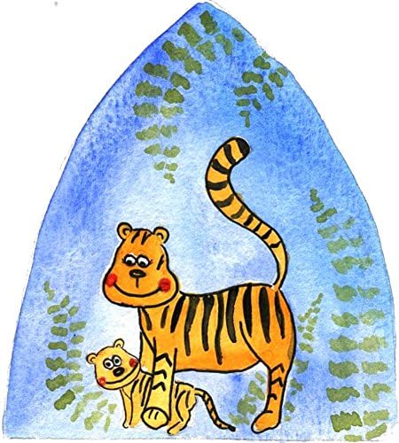 Handmade Fused Glass Night Light (Tiger)