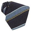 Roberto Cavalli Blue Animal Pattern Bands Woven Wool & Silk Tie