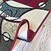 Anti-Bacterial Rubber Back AREA RUGS Non-Skid/Slip 3x5 Floor Rug | Multicolor Red Abstract Geometric Shapes Indoor/Outdoor Thin Low Profile Living Room Kitchen Hallways Home Decorative Traditional Rug