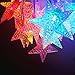 TORCHSTAR 7.3ft Star Battery Operated LED Christmas String Lights - RGBY, 2 Work Modes, 20pcs Multi-Color Stars for Christmas, Holiday, Party, Event Decorative Lighting