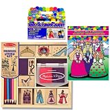 Melissa & Doug Princess Stamp Set with Do A Dot Princess Book and Shimmer Markers Set of 3 Items
