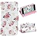 Doinshop Iphone 5c Floral Jacquard Stand Flip Leather Cover Case