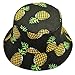 Hustar Unisex Fruit Printed Dual Use Bucket Hat Fisherman Hat Sun Visor Hat for Summer Beach Pineapple Black