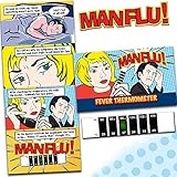 MAN FLU! Forehead Thermometer - Don't leave this killer undetected, with this NEW accurate Thermometer. A great comical gift for men that really works.