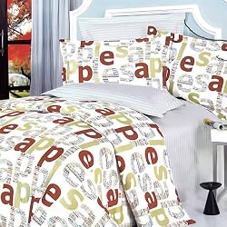 Blancho Bedding - [Apple Letter] 100% Cotton Comforter Cover/Duvet Cover Combo