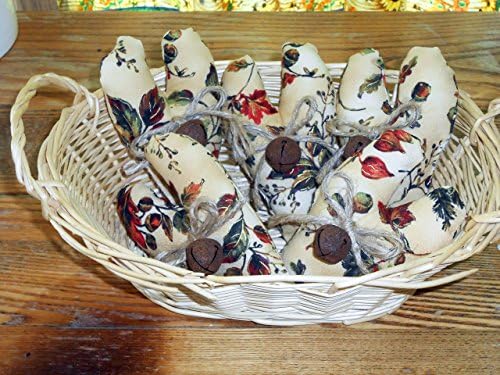 Acorns Oak Leaf Country Set of 5 Primitive Hearts Rusty Bell Jute Bows Prim Bowl Fillers Tucks Ornies Basket Fillers Rustic Cabin Lodge