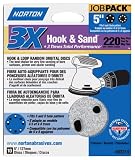 Norton 3218 3X  5 220 Grit 5 & 8 Hole Universal Vacuum Hole Hook & Loop Sanding Disc - 10 Pack