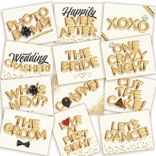 Wedding Photo Booth Props – Jumbo Ivory Design, Double-Sided
