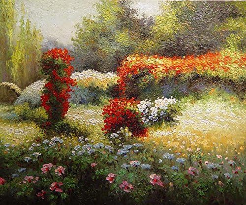 Red flowers-Hand painted original landscape painting-Artwork for Home Decor-Order scenery paintings on canvas-Custom original painting-20-51