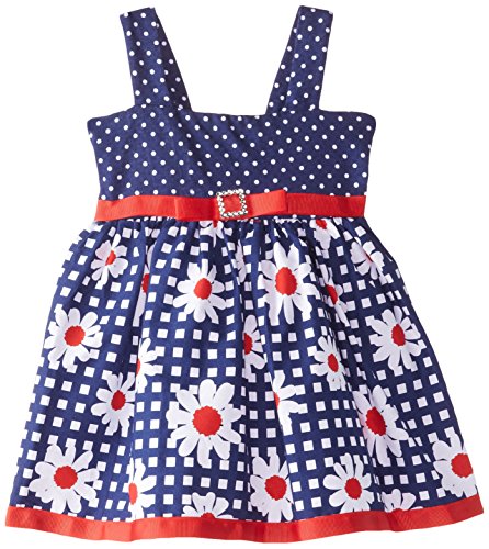 Youngland Baby Girls' Knit To Woven Printed Dress
