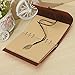 Yoker Pu Vintage Retro Leather Cover Notebook Journal Diary Blank String Loose Leaf (Dark Brown)
